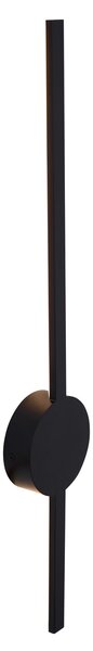 Lampada da parete moderna nera 60 cm con LED - Clockwise