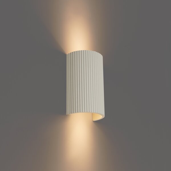 Lampada da parete scandinava beige a semicerchio 2 luci - Plaster
