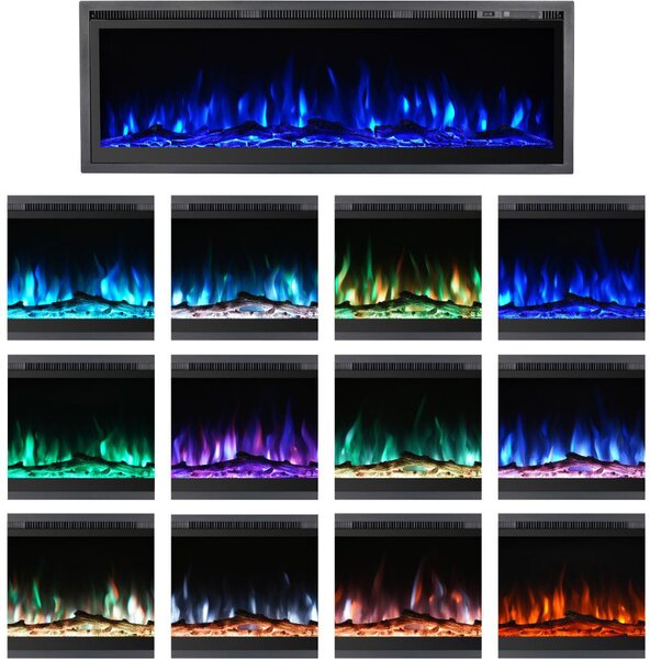 Divina Fire Camino Elettrico Caminetto da Parete a Incasso Frontale CHICAGO130 L127xP14xH45 - DF103966