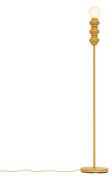 Lampada da terra retrò giallo senape con vetro opaco - Fedde