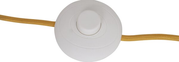 Lampada da terra retrò giallo senape con vetro opaco - Fedde