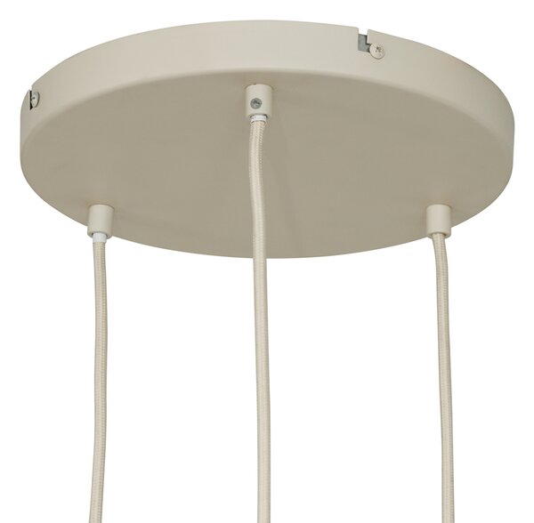 Lampada a sospensione retrò beige con vetro satinato 3 luci - Fedde