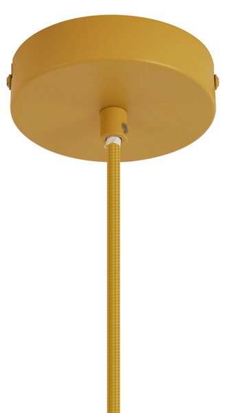 Lampada a sospensione retrò giallo senape con vetro opaco - Fedde