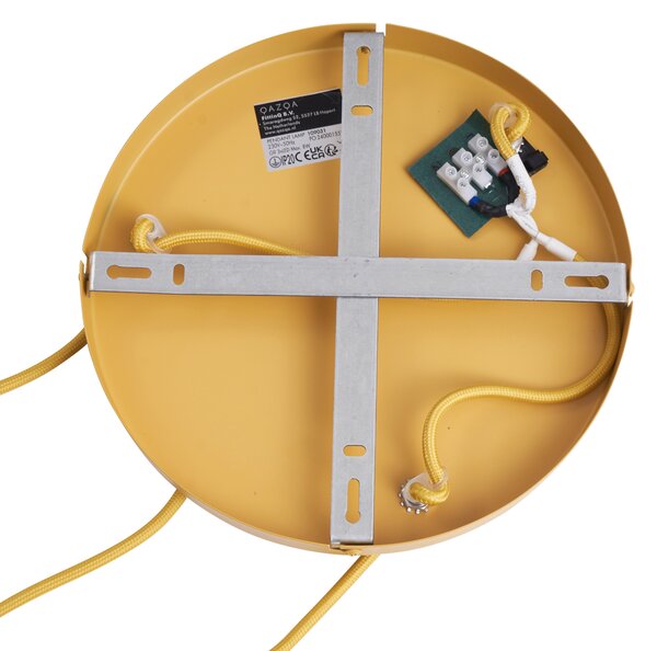 Lampada a sospensione retrò giallo senape con vetro opaco 3 luci - Fedde
