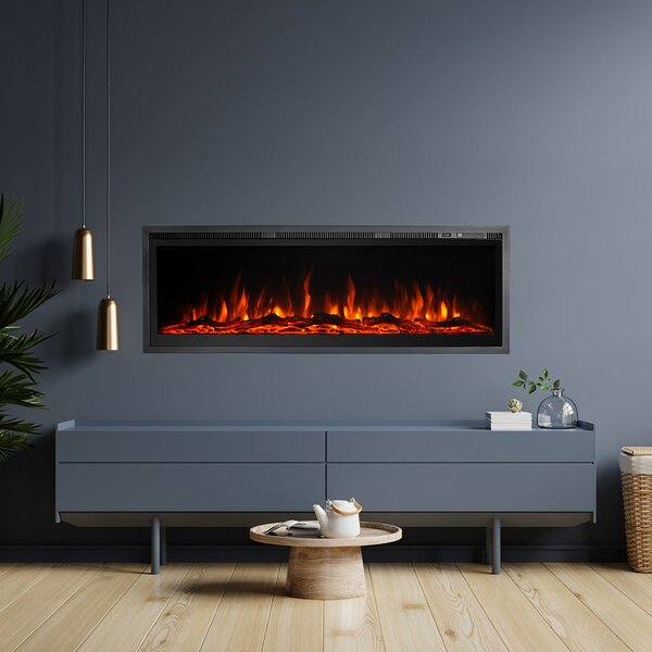 Divina Fire Camino Elettrico Caminetto da Parete a Incasso Frontale CHICAGO130 L127xP14xH45 - DF103966
