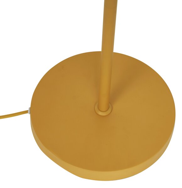 Lampada da terra retrò giallo senape con vetro opaco - Fedde