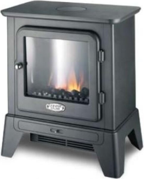 La Super Calor Camino Caminetto Elettrico Moderno effetto fiamma Potenza 2100 Watt con Termostato regolabile colore Nero - QS10