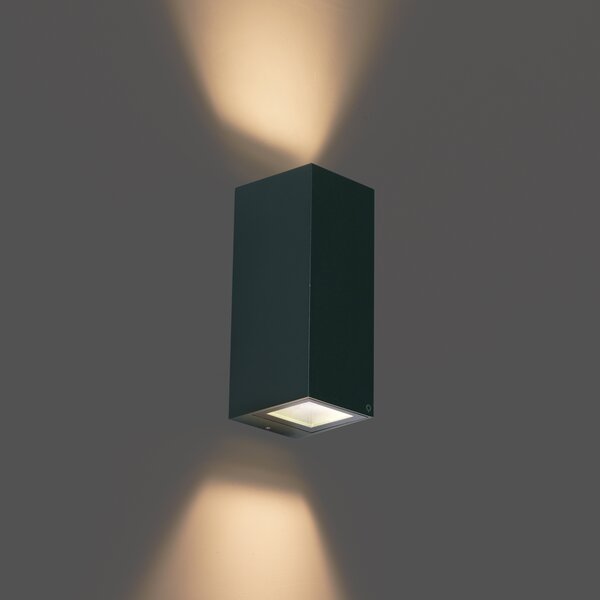 Lampada da parete moderna verde scuro 2 luci GU10 70mm IP54 - Baleno