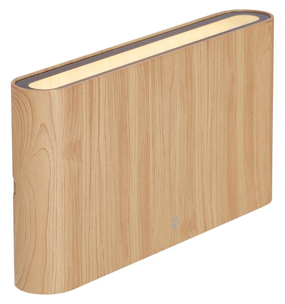 Applique da esterno scandinava effetto legno 17,5 cm con LED IP65 - Batt
