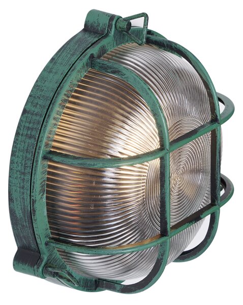 Lampada da parete per esterni verde rotonda IP44 - Noutica
