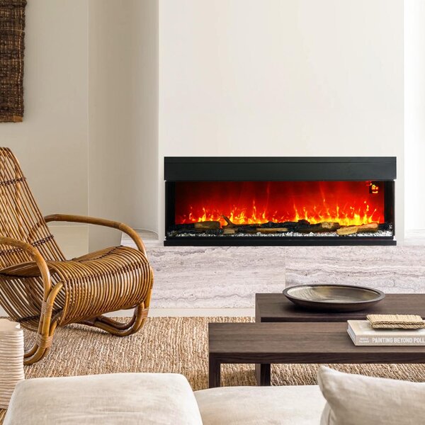 DecHome Camino Elettrico da Incasso e Parete 1800W con Fiamme Colorate LED Regolabili Temperatura fino 40C colore Nero - 360BKS403