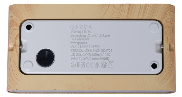 Applique da esterno scandinava effetto legno 17,5 cm con LED IP65 - Batt