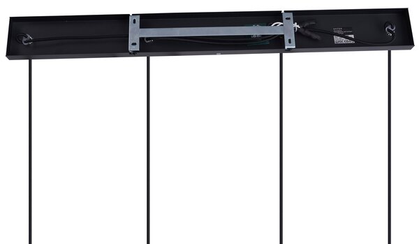 Lampada a sospensione moderna nera con vetro fumé 4 luci - Dame