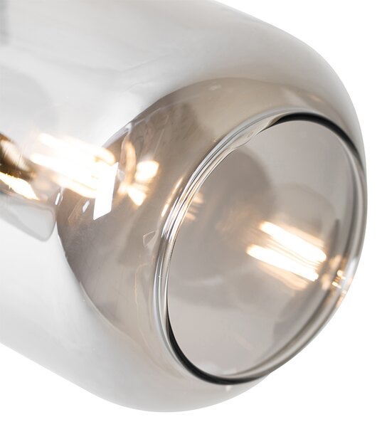Faretto da soffitto smart nero con vetro oro e fumé 2 luci incl. 2 Wifi P45 - Zuzanna