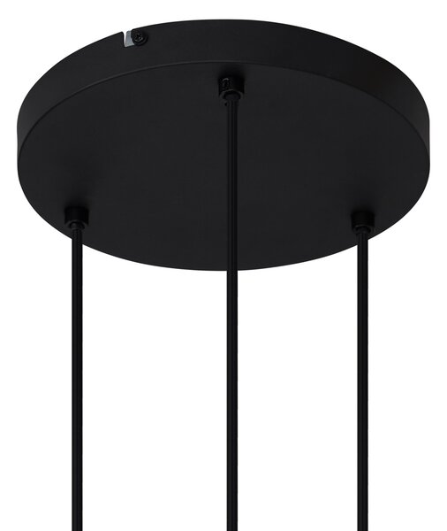 Lampada a sospensione moderna nera con vetro fumé 3 luci - Dame