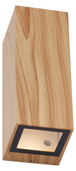 Lampada da parete scandinava in legno 2 luci GU10 70mm IP54 - Baleno