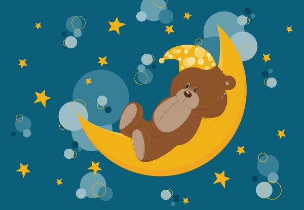 Stampa su tela – Orsetto sulla luna