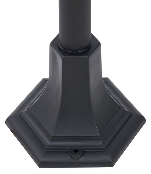 Lampione da esterno classico nero 122 cm IP44 - New Haven martellato