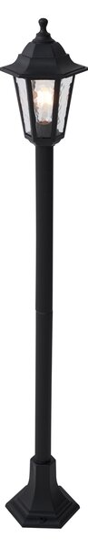 Lampione da esterno classico nero 122 cm IP44 - New Haven martellato
