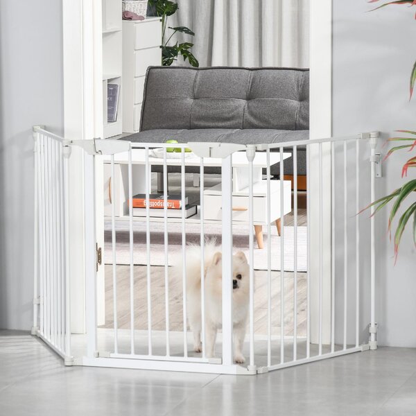 AllMyPets Cancelletto per Cani con Chiusura Automatica e Sistema di Blocco in Metallo e Plastica 180x74.5 cm colore Bianco - W702WT