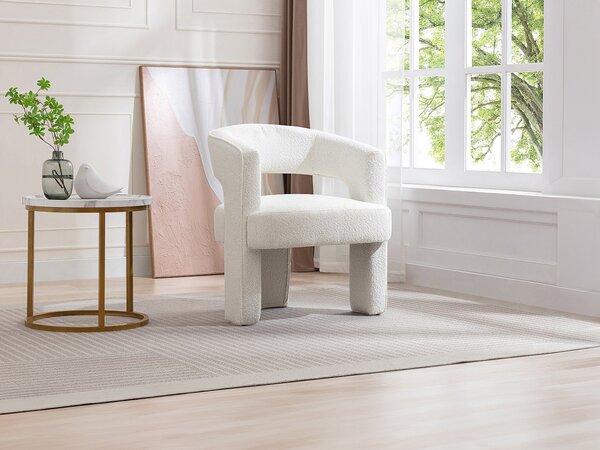 Poltrona in Tessuto bouclette Bianco - FONTANOVA