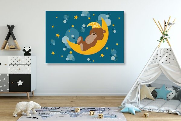 Stampa su tela – Orsetto sulla luna
