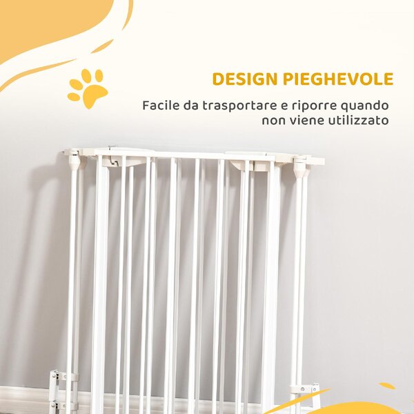 AllMyPets Cancelletto per Cani con Chiusura Automatica e Sistema di Blocco in Metallo e Plastica 180x74.5 cm colore Bianco - W702WT
