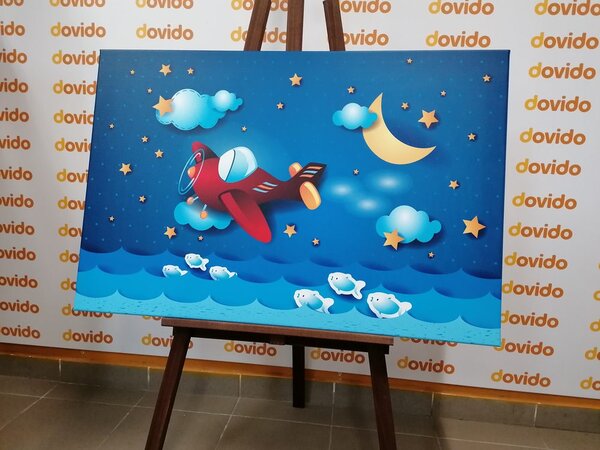 Quadro su tela – Volo con aeroplanino