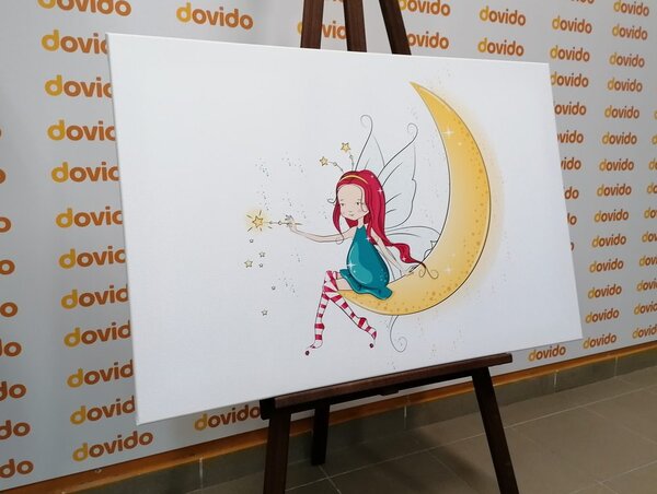 Quadro su tela – Fata magica sulla luna