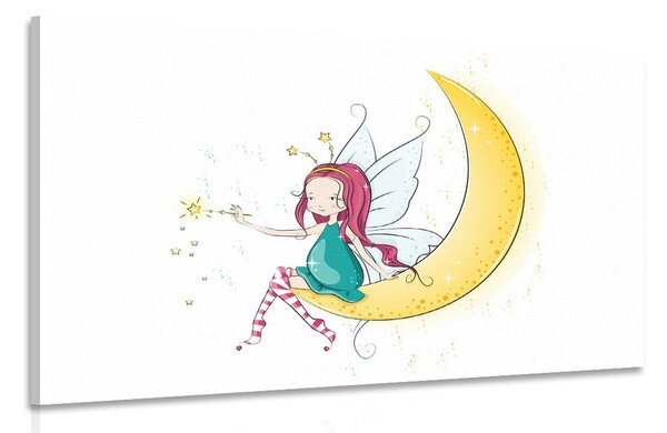 Quadro su tela – Fata magica sulla luna