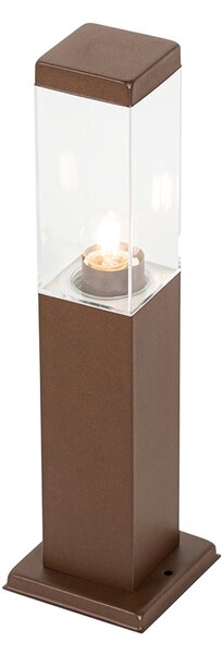 Lampada da esterno moderna a palo marrone ruggine 45 cm - Malios