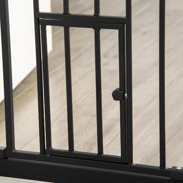AllMyPets Cancelletto per Cani con Fissaggio a Pressione Estensibile da 74-80cm con Chiusura Automatica Nero - 122BKD06