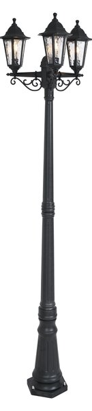 Lampione da esterno classico nero 217cm IP44 - New Haven Hammered
