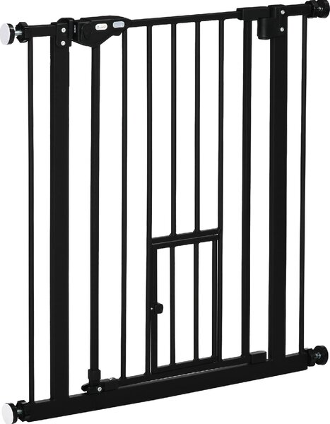 AllMyPets Cancelletto per Cani con Fissaggio a Pressione Estensibile da 74-80cm con Chiusura Automatica Nero - 122BKD06