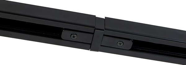 Sistema di illuminazione a binario moderno con 6 faretti neri monofase 200 cm - Iconic Jeana