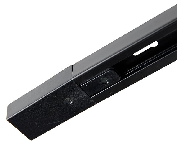 Sistema di illuminazione a binario moderno con 6 faretti neri monofase 200 cm - Iconic Jeana