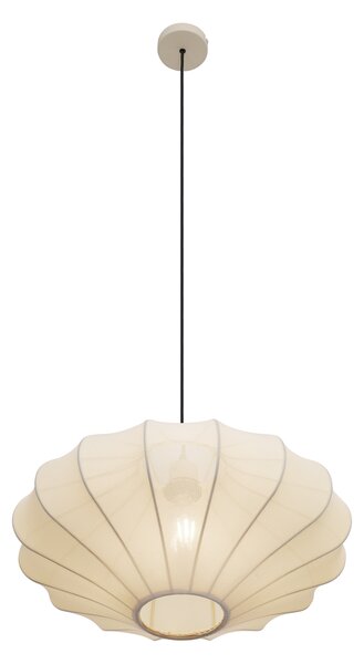 Lampada a sospensione Japandi beige con paralume in tessuto 50cm - Plu