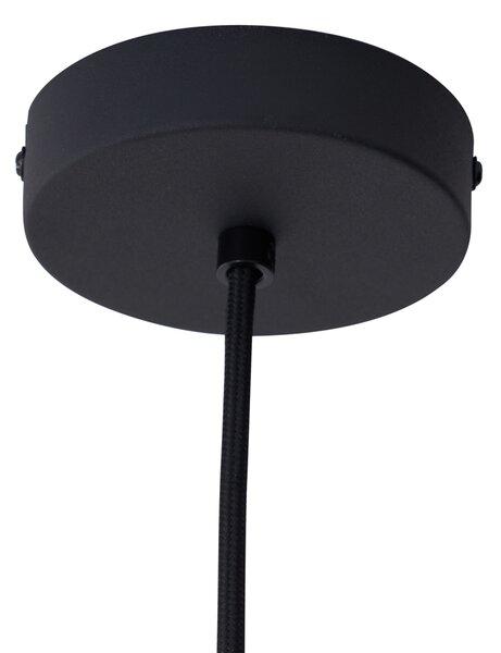 Lampada a Sospensione di Design Nera con Vetro Satinato a 5 Luci - Vertical