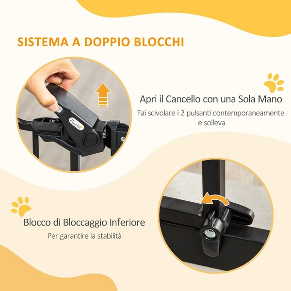 AllMyPets Cancelletto per Cani di Taglia Media e Piccola con Chiusura Automatica, 74-105x76.2 cm colore Nero - R35801