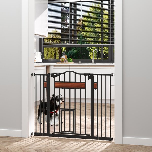 AllMyPets Cancelletto per Cani di Taglia Media e Piccola con Chiusura Automatica, 74-105x76.2 cm colore Nero - R35801