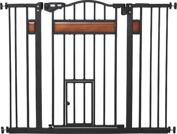 AllMyPets Cancelletto per Cani di Taglia Media e Piccola con Chiusura Automatica, 74-105x76.2 cm colore Nero - R35801