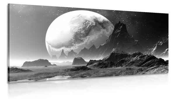 Stampa su tela – Paesaggio fantastico in bianco e nero