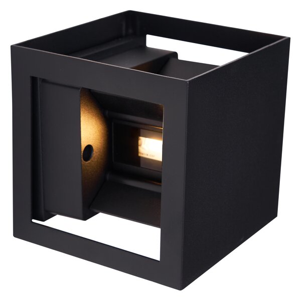 Lampada da Parete Moderna Nera Incl. LED IP44 - Edwin Quadro