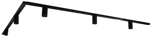 Sistema di illuminazione a binario moderno con 5 faretti neri monofase GU10 35mm - Iconic Ruby Honey