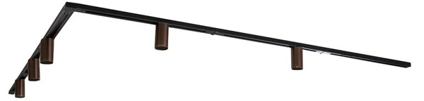 Sistema di illuminazione su binario moderno con 5 faretti bronzo scuro monofase GU10 35 mm - Iconic Ruby