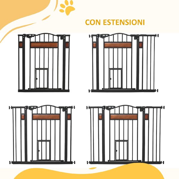AllMyPets Cancelletto per Cani di Taglia Media e Piccola con Chiusura Automatica, 74-105x76.2 cm colore Nero - R35801