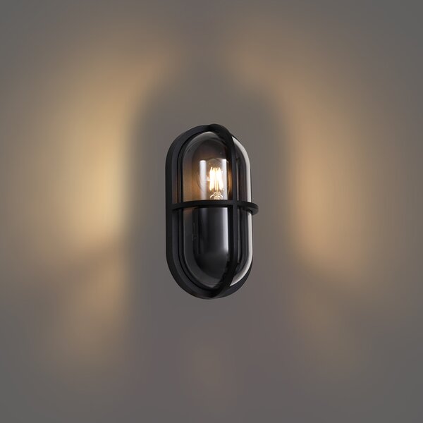 Lampada da parete per esterni nera ovale IP65 - Target