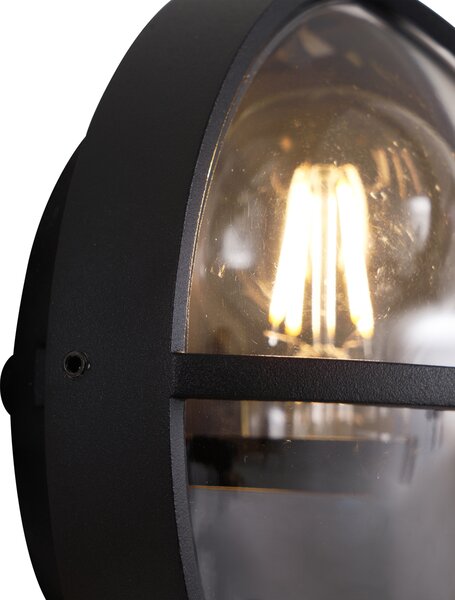 Lampada da parete per esterni nera rotonda IP65 - Target