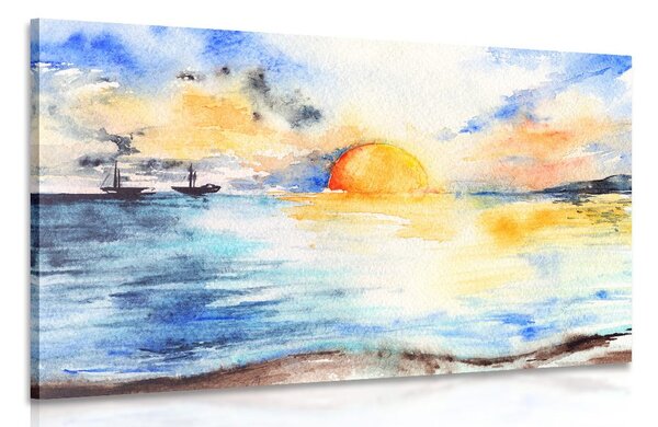 Quadro su tela – Tramonto luminoso sul mare