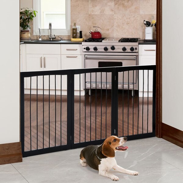 AllMyPets Cancelletto per Cani e Animali Domestici a 3 Sezioni Divisorio di Sicurezza Pieghevole 160x1.2x76cm - 39D0